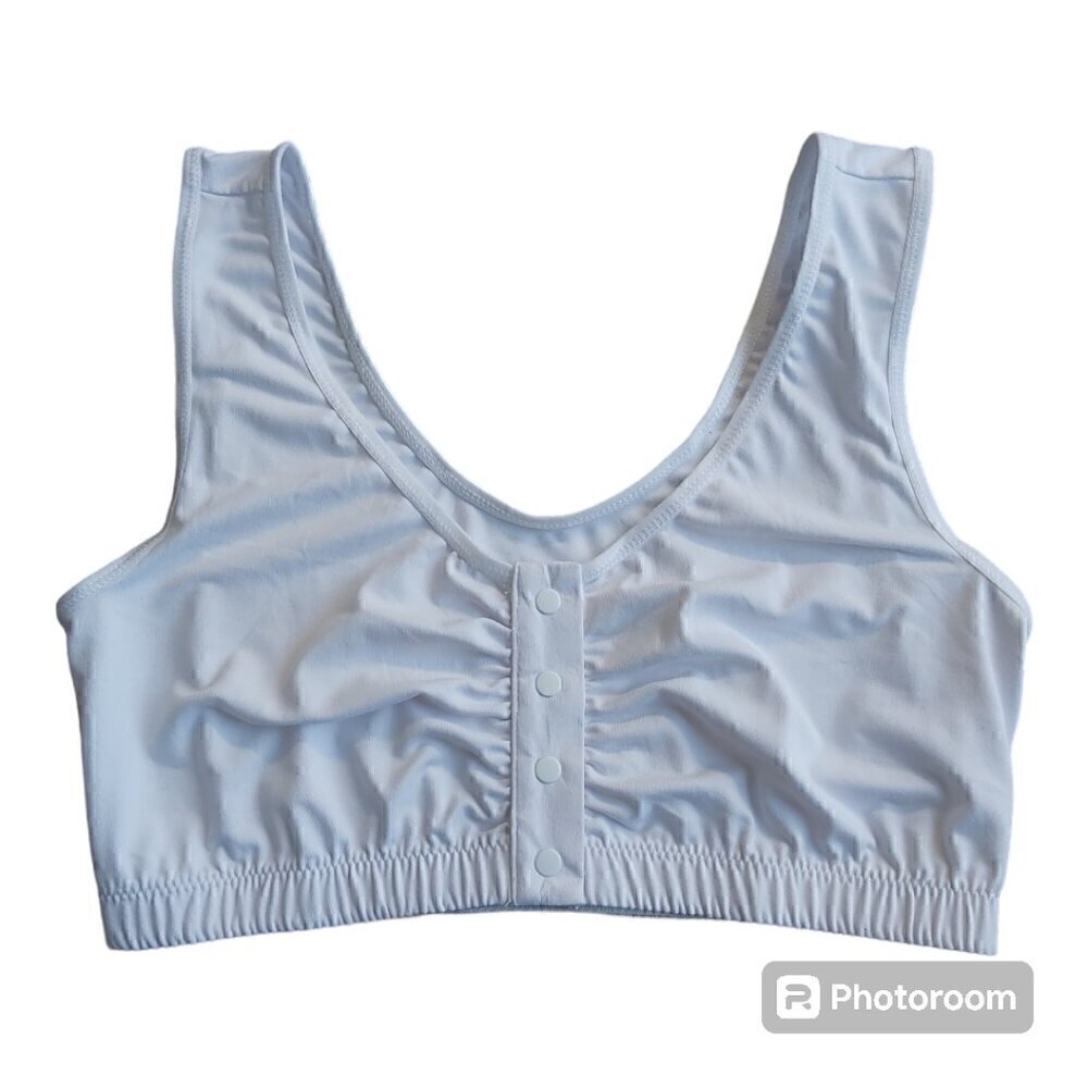 NWOT Silverts Women's White Adaptive Front Snap Closure Bra - Size Small